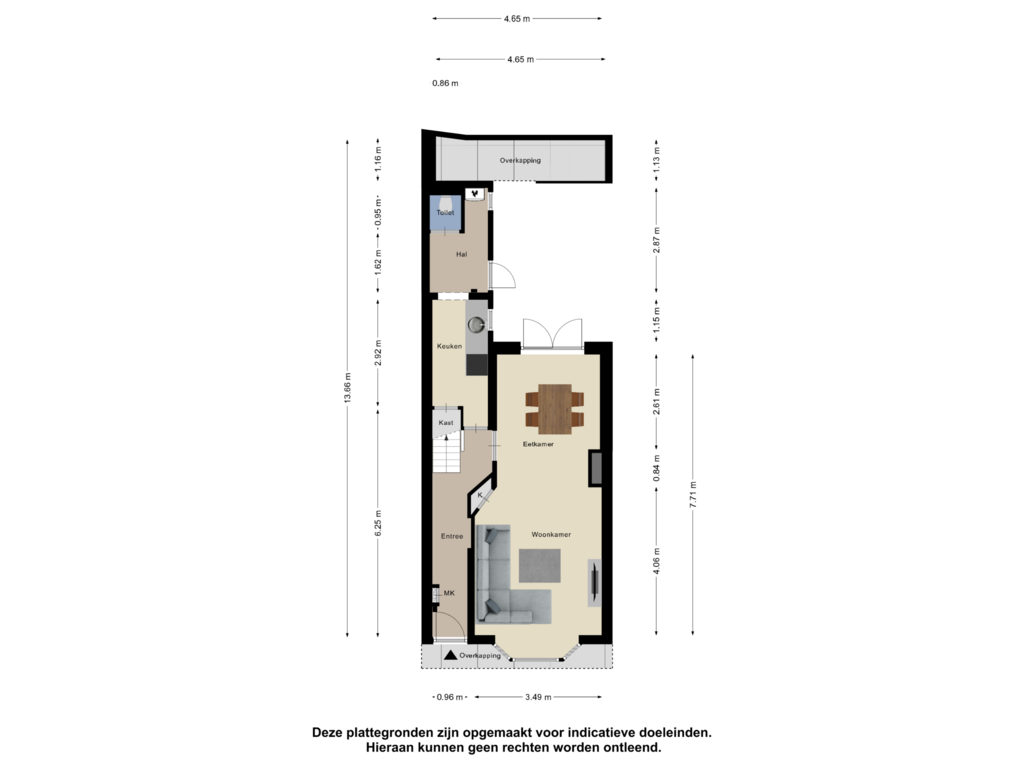 Bekijk plattegrond van Begane Grond van Honthorststraat 5