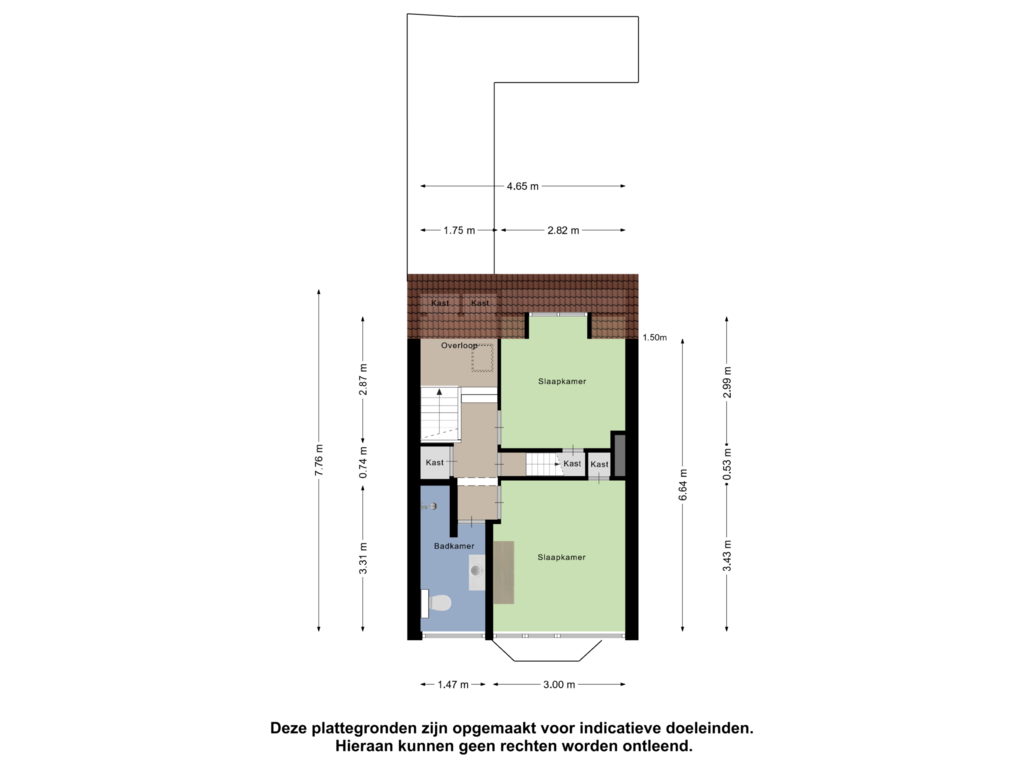 Bekijk plattegrond van Eerste Verdieping van Honthorststraat 5