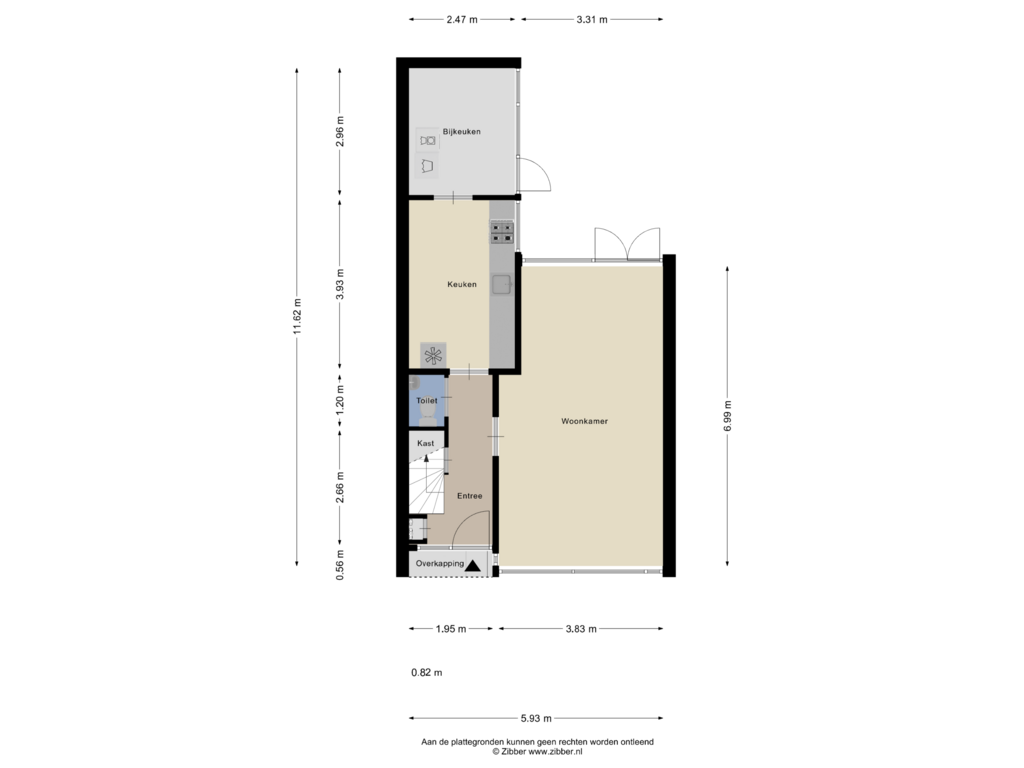 View floorplan of Begane grond of A. Mauvestraat 100