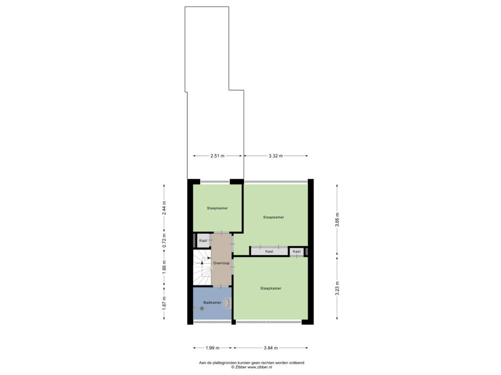 View floorplan of Eerste verdieping of A. Mauvestraat 100