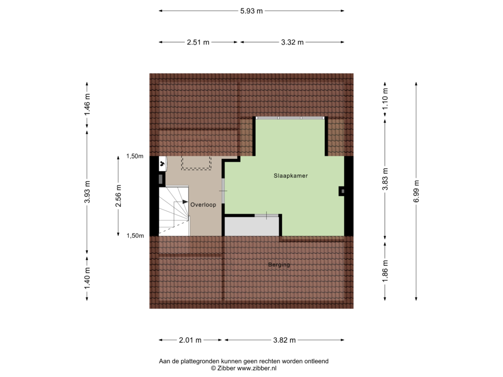 View floorplan of Tweede Verdieping of A. Mauvestraat 100