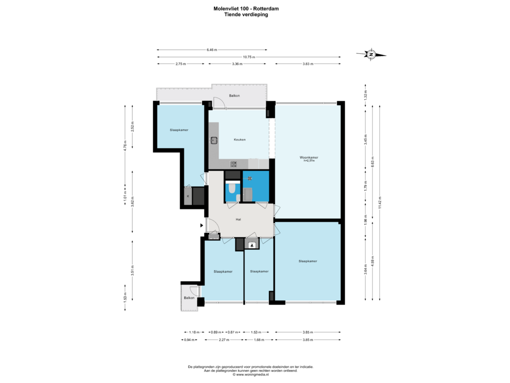 Bekijk plattegrond van 10_e_verd van Molenvliet 100