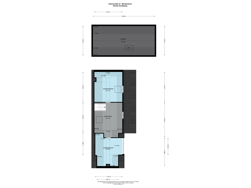 Bekijk plattegrond van Eerste Verdieping van Hammerdijk 33