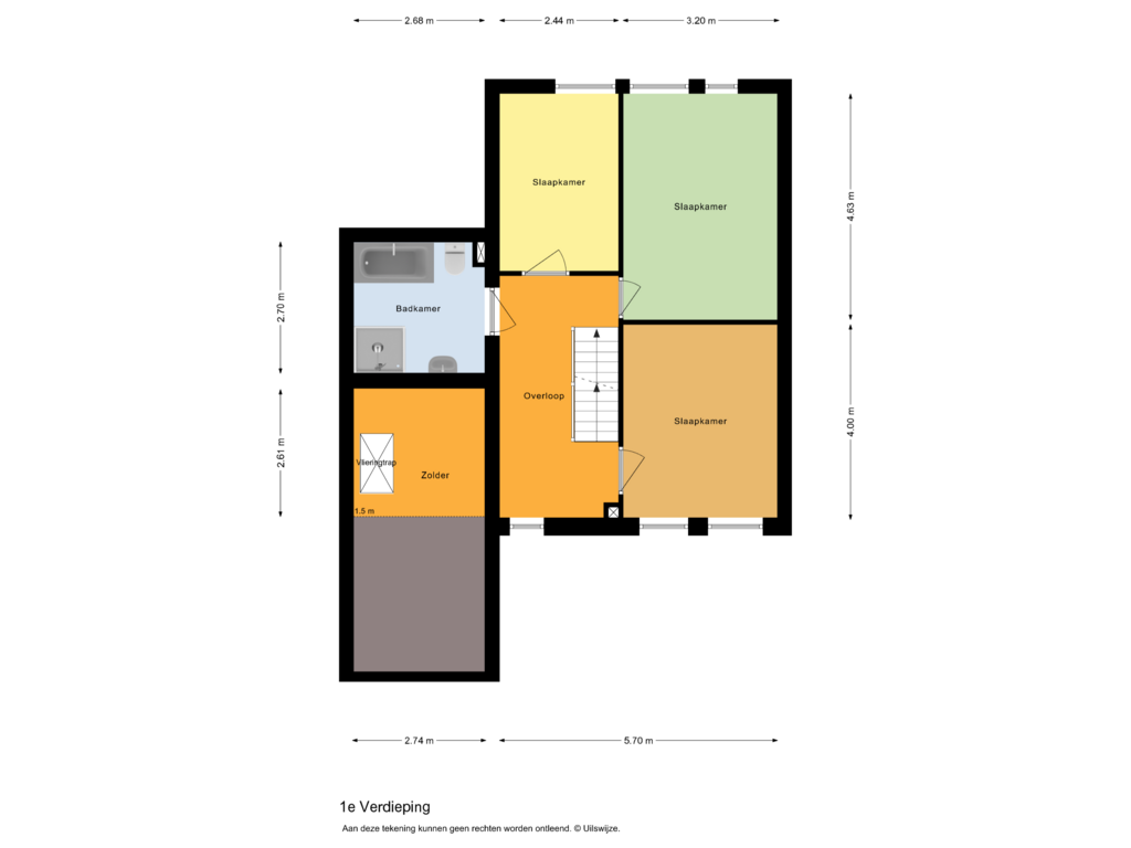 Bekijk plattegrond van 1e Verdieping van Kerkuil 25