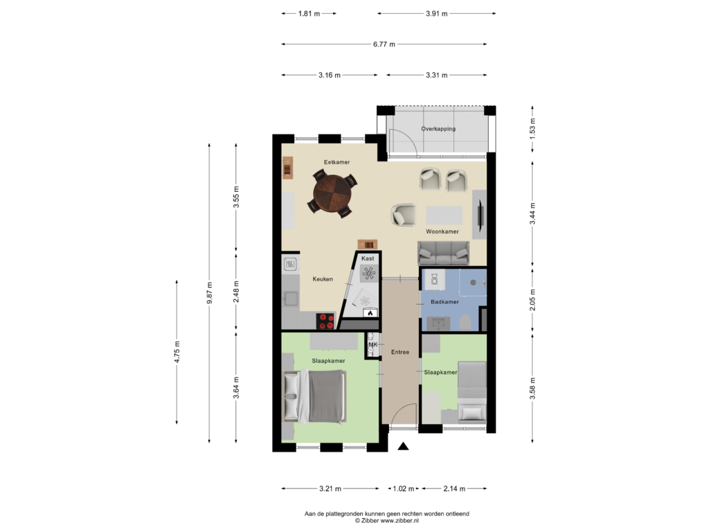 View floorplan of Appartement of De Kievit 1