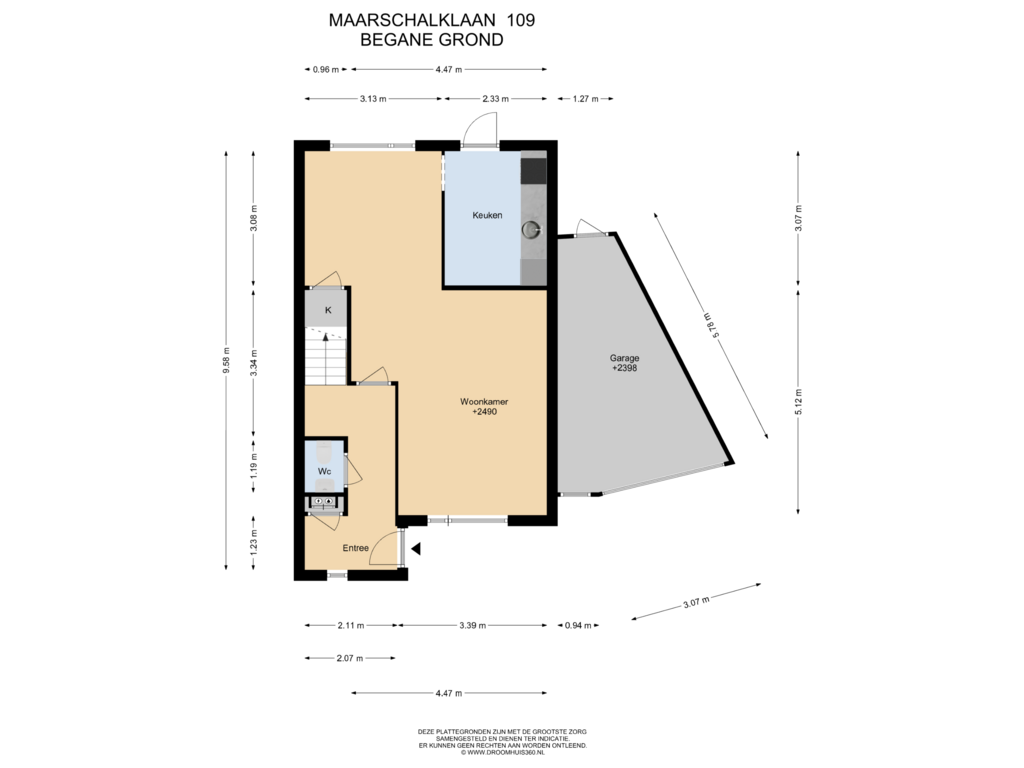 Bekijk plattegrond van Begane grond van Maarschalklaan 109