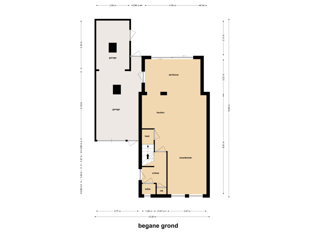 Bekijk plattegrond van Begane grond van Leopold Haffmansstraat 56