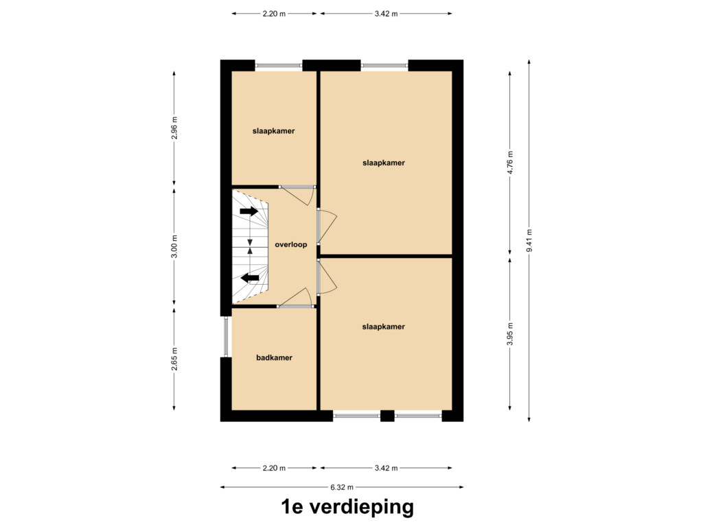 Bekijk plattegrond van 1e Verdieping van Leopold Haffmansstraat 56