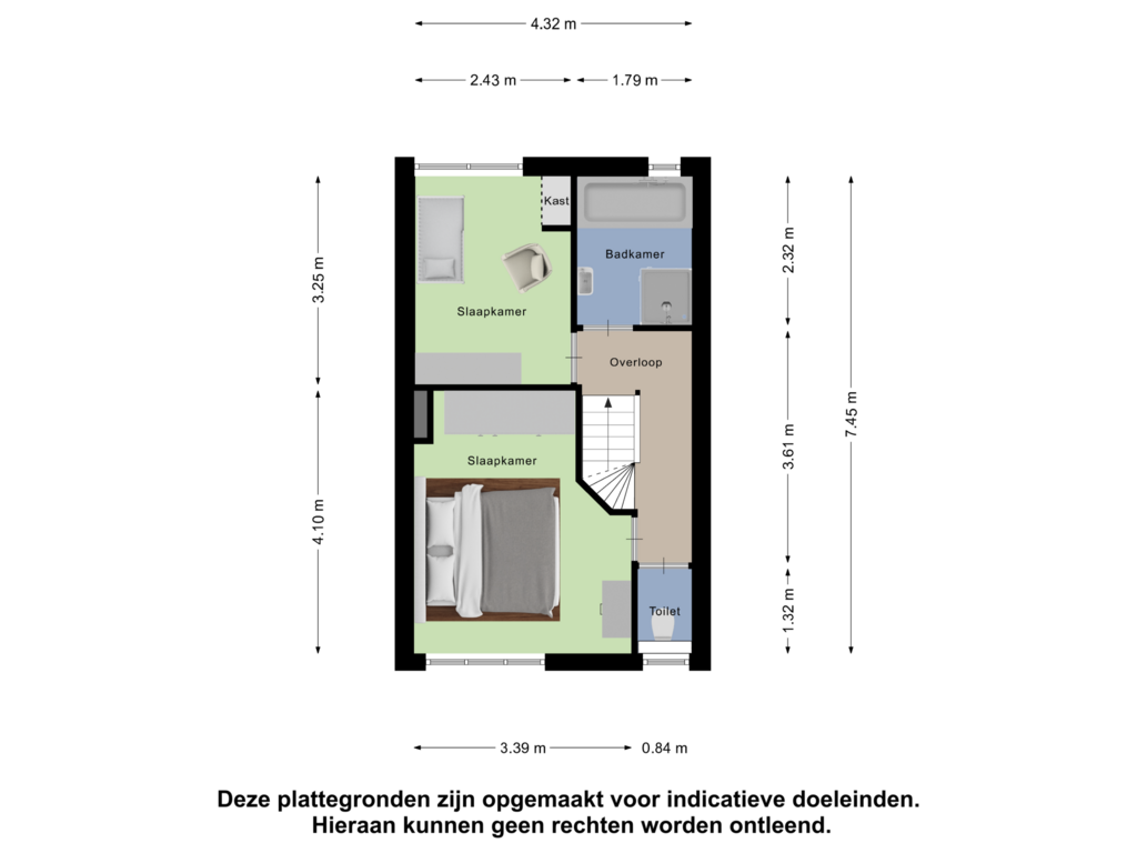 Bekijk plattegrond van Eerste Verdieping van Pieter Brueghelstraat 1