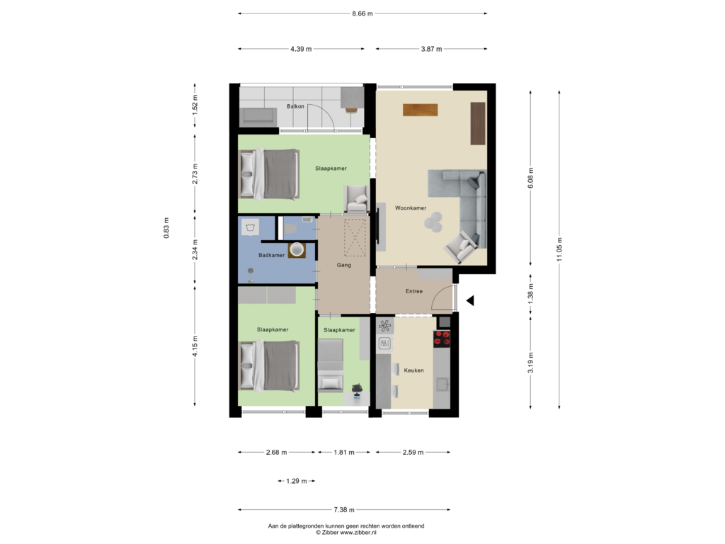 Bekijk plattegrond van Derde verdieping van De Kamp 8