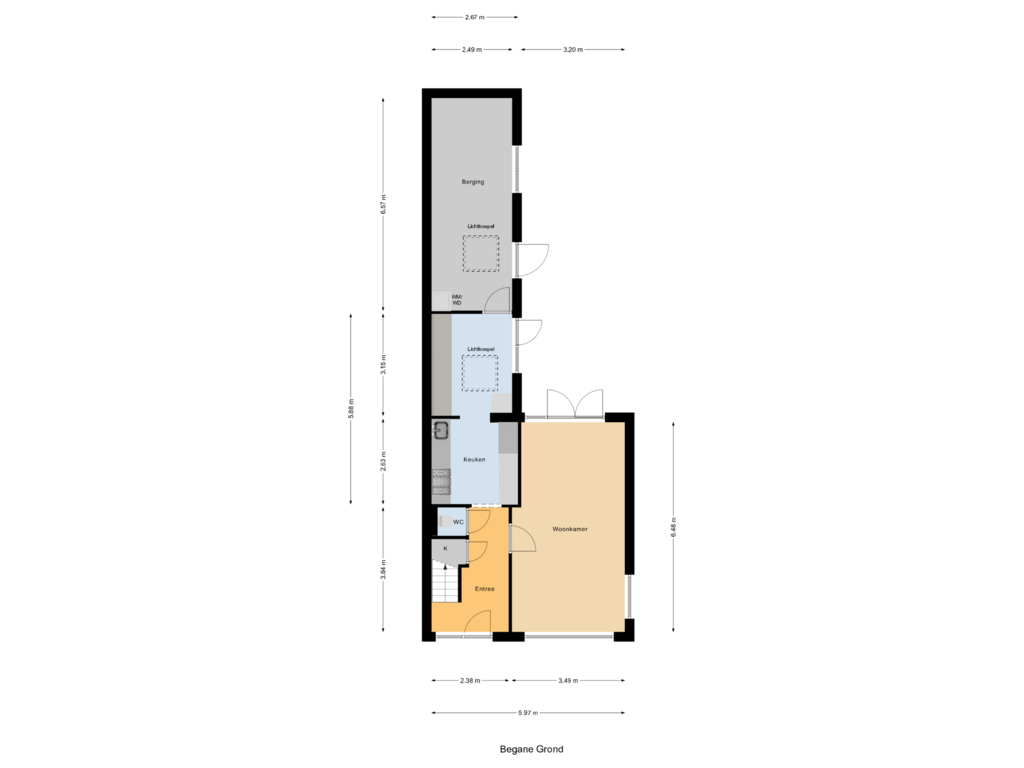 Bekijk plattegrond van Begane Grond van Hemstraat 22