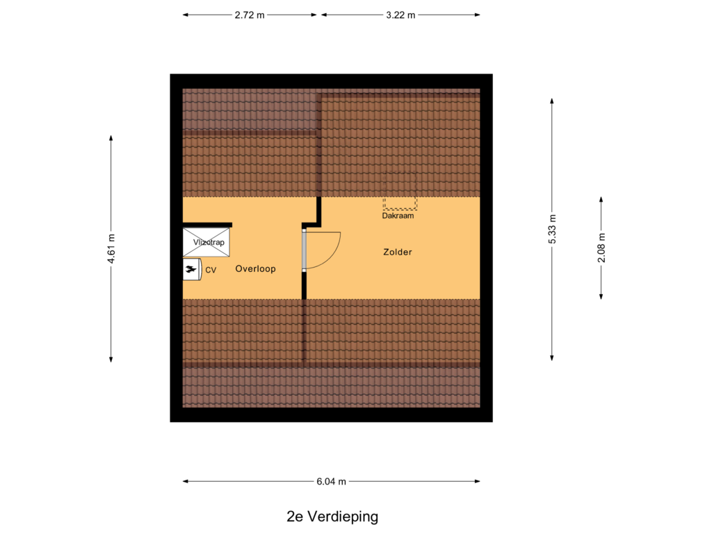 Bekijk plattegrond van 2e Verdieping van Hemstraat 22