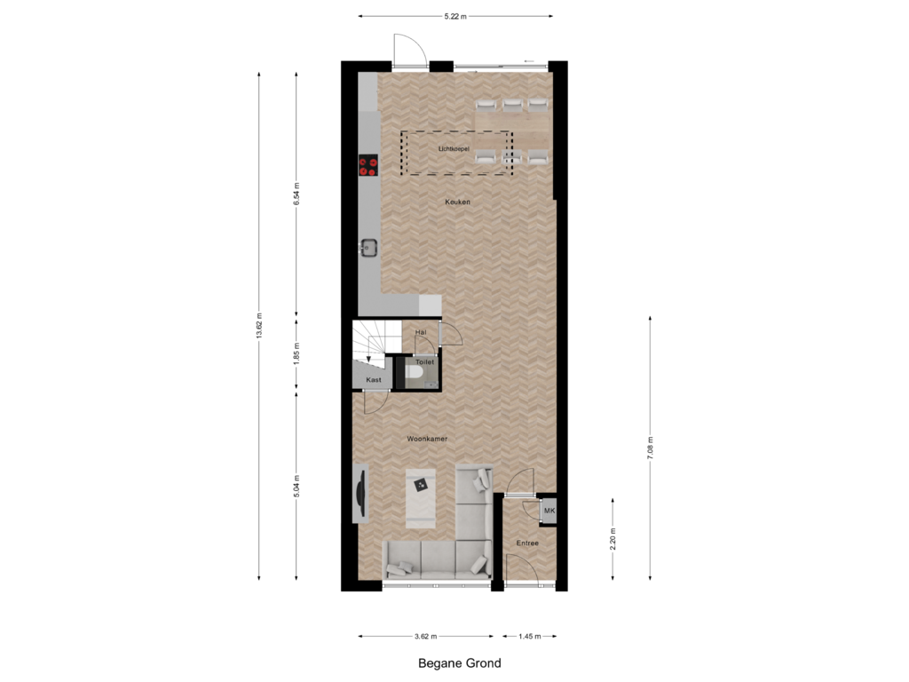 Bekijk plattegrond van Begane Grond van Bereklauw 115