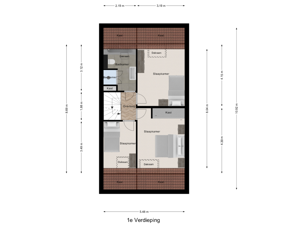 Bekijk plattegrond van 1e Verdieping van Bereklauw 115