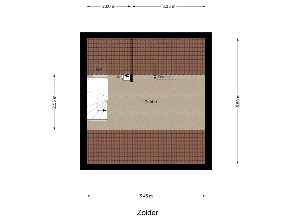 Bekijk plattegrond van Zolder van Bereklauw 115