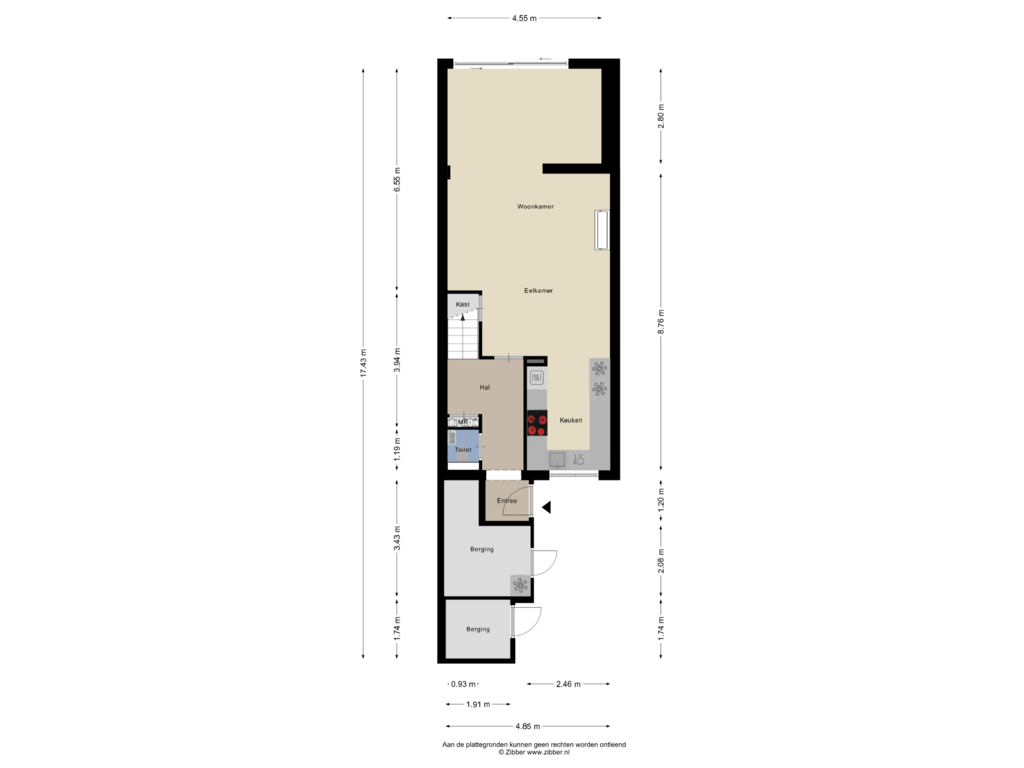 View floorplan of Begane Grond of M. Trappenburgstraat 26