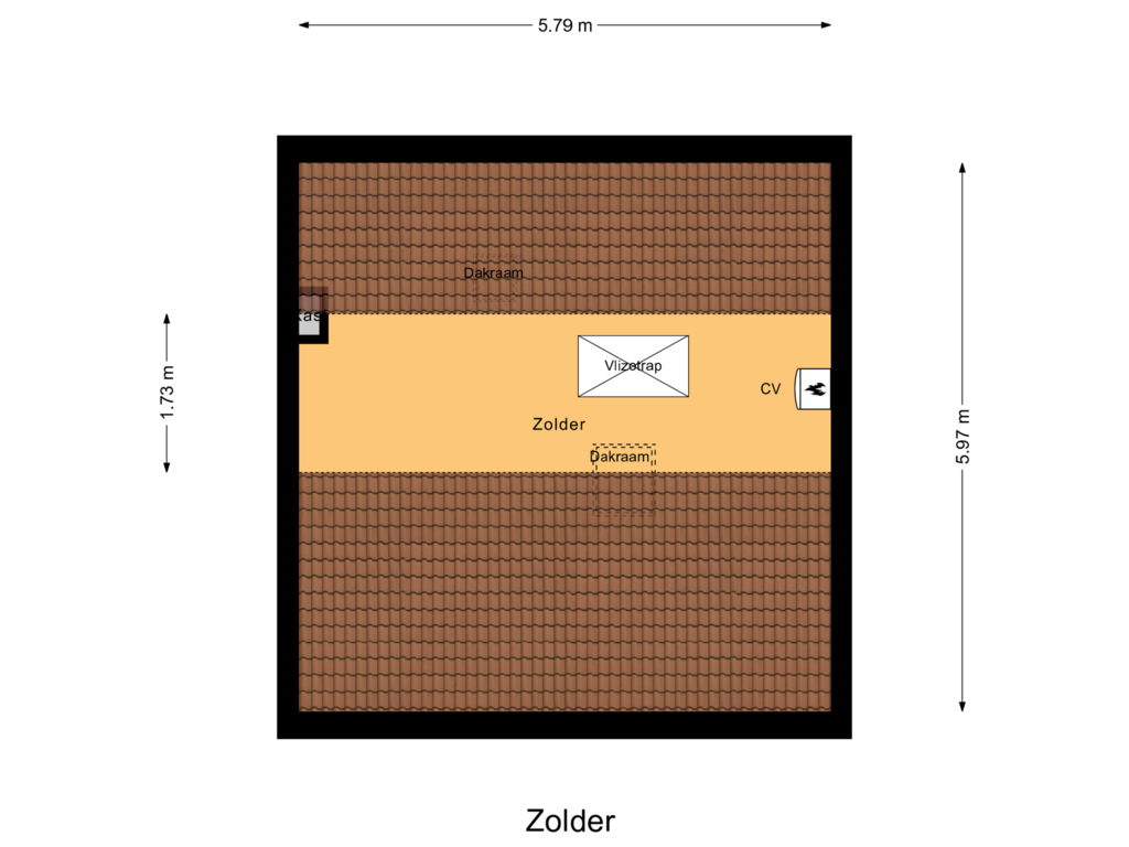 Bekijk plattegrond van Zolder van Voorstad 57