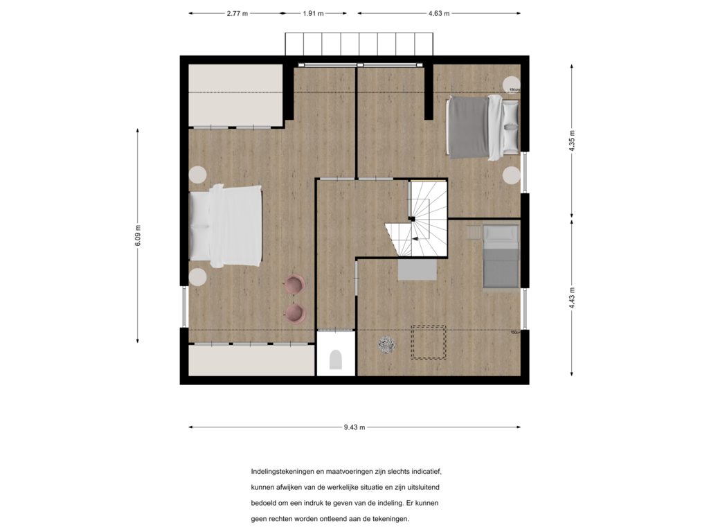 View floorplan of 1e verdieping of Kanaalweg Oostzijde 166