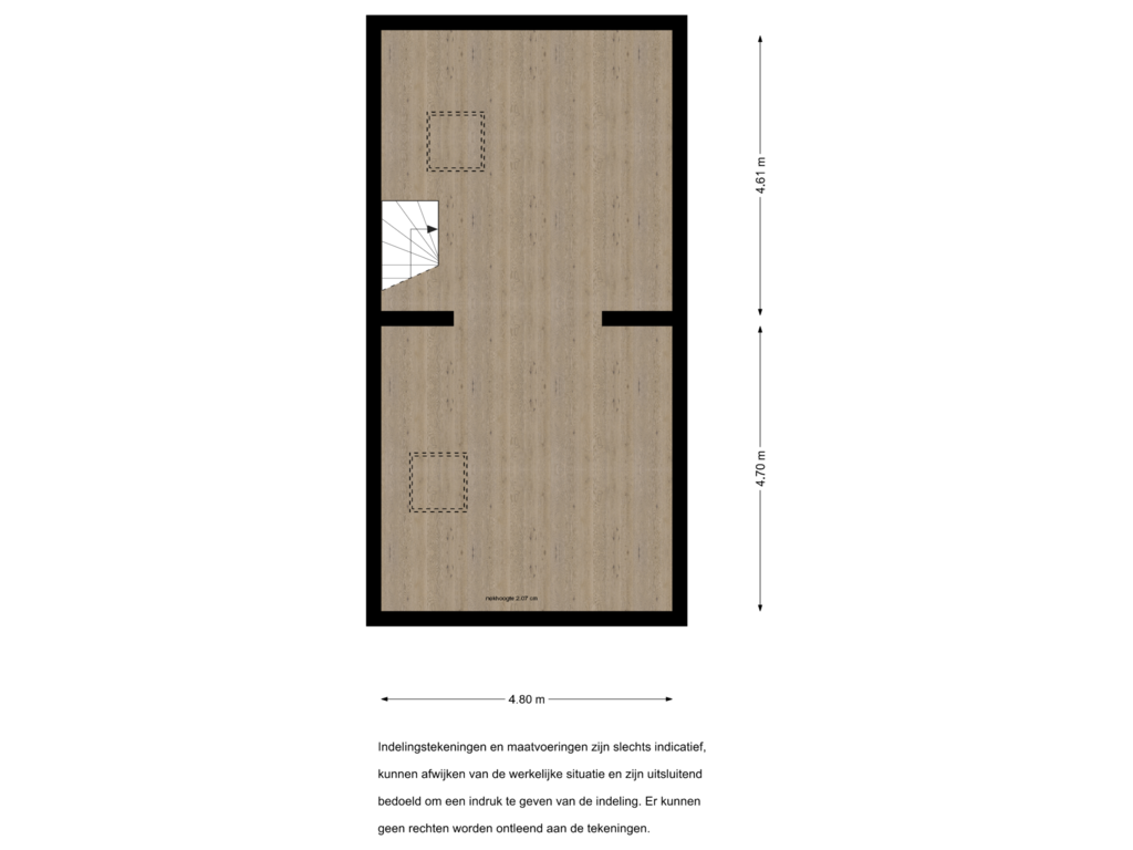 View floorplan of zolder of Kanaalweg Oostzijde 166