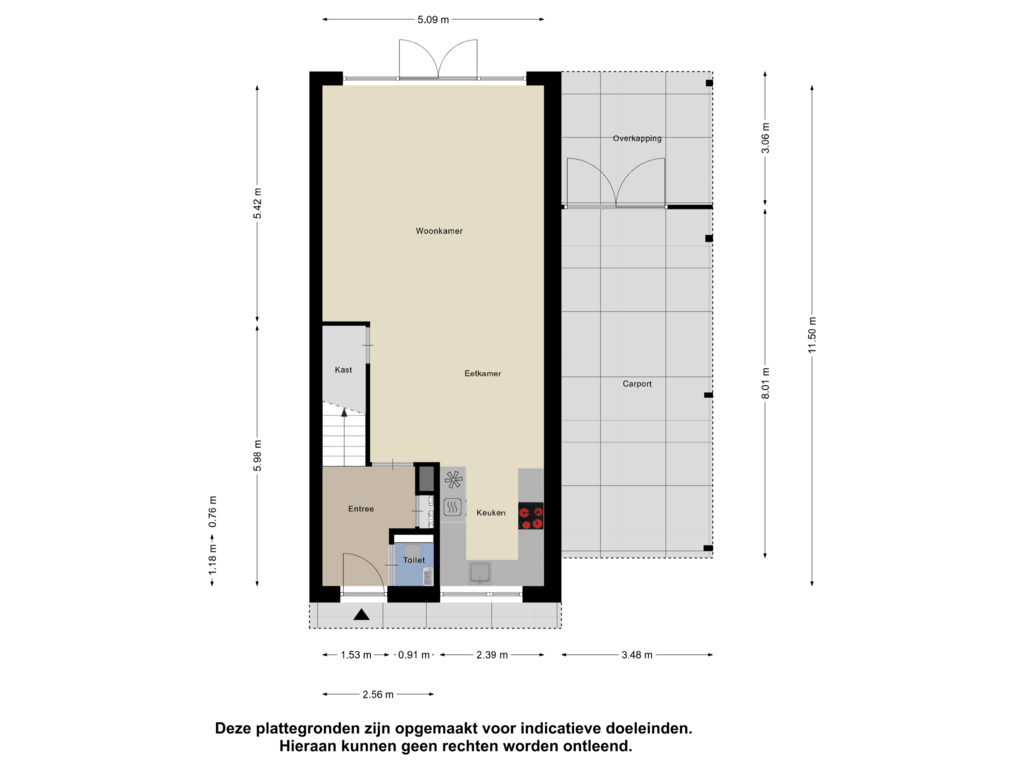 Bekijk plattegrond van Begane Grond van Grind 5