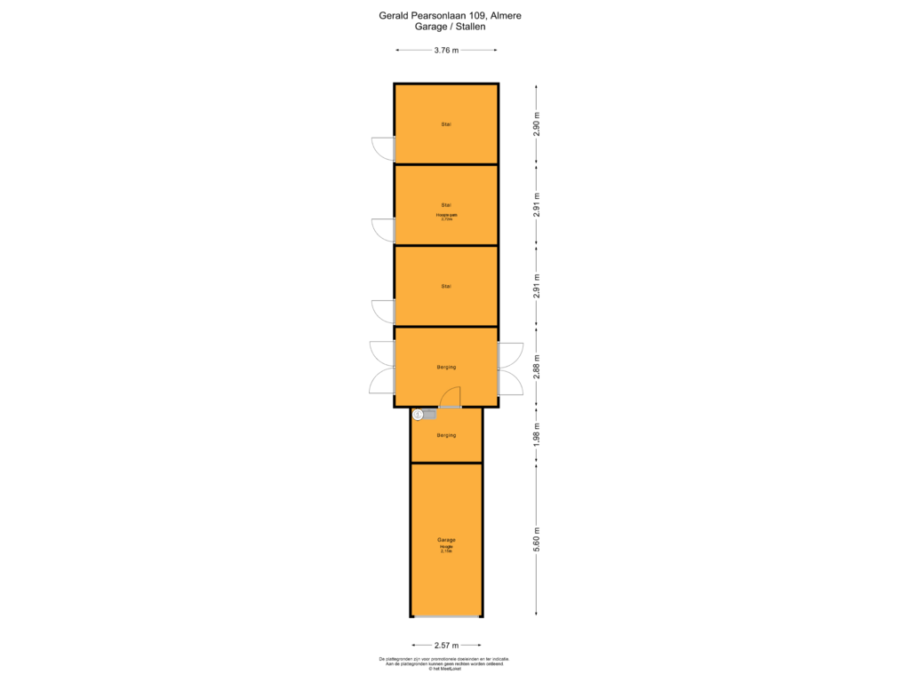 Bekijk plattegrond van Garage berging stallen van Gerald Pearsonlaan 109