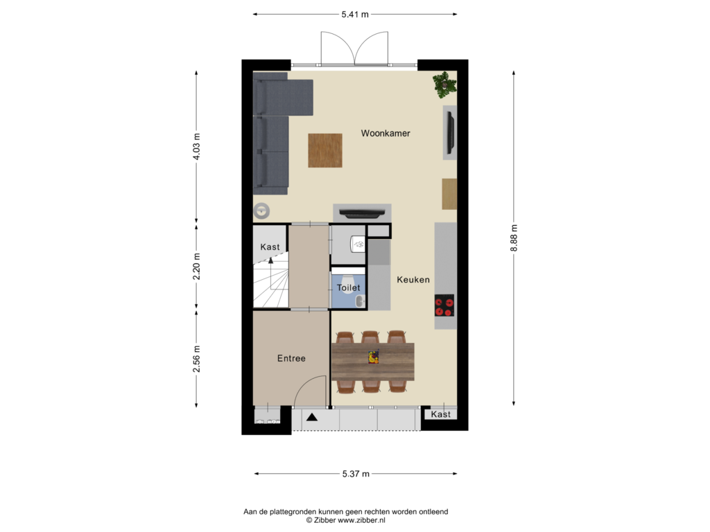 Bekijk plattegrond van Begane grond van Daniël Ruynemanstraat 5