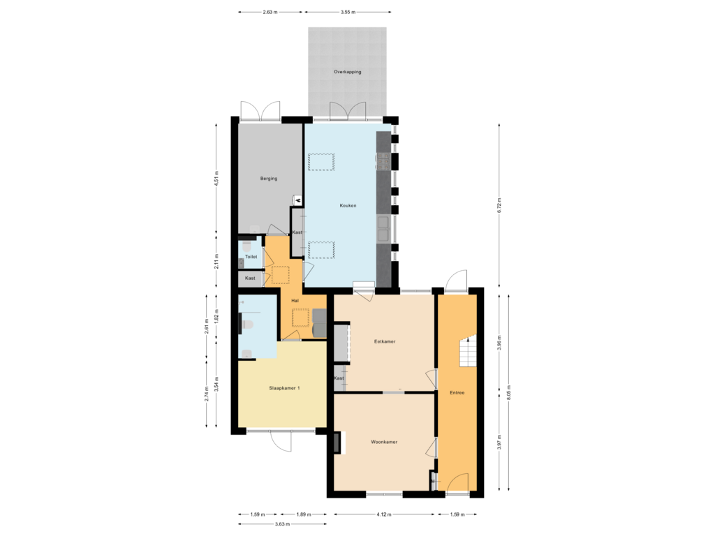 Bekijk plattegrond van Begane grond van Sniederslaan 6-A