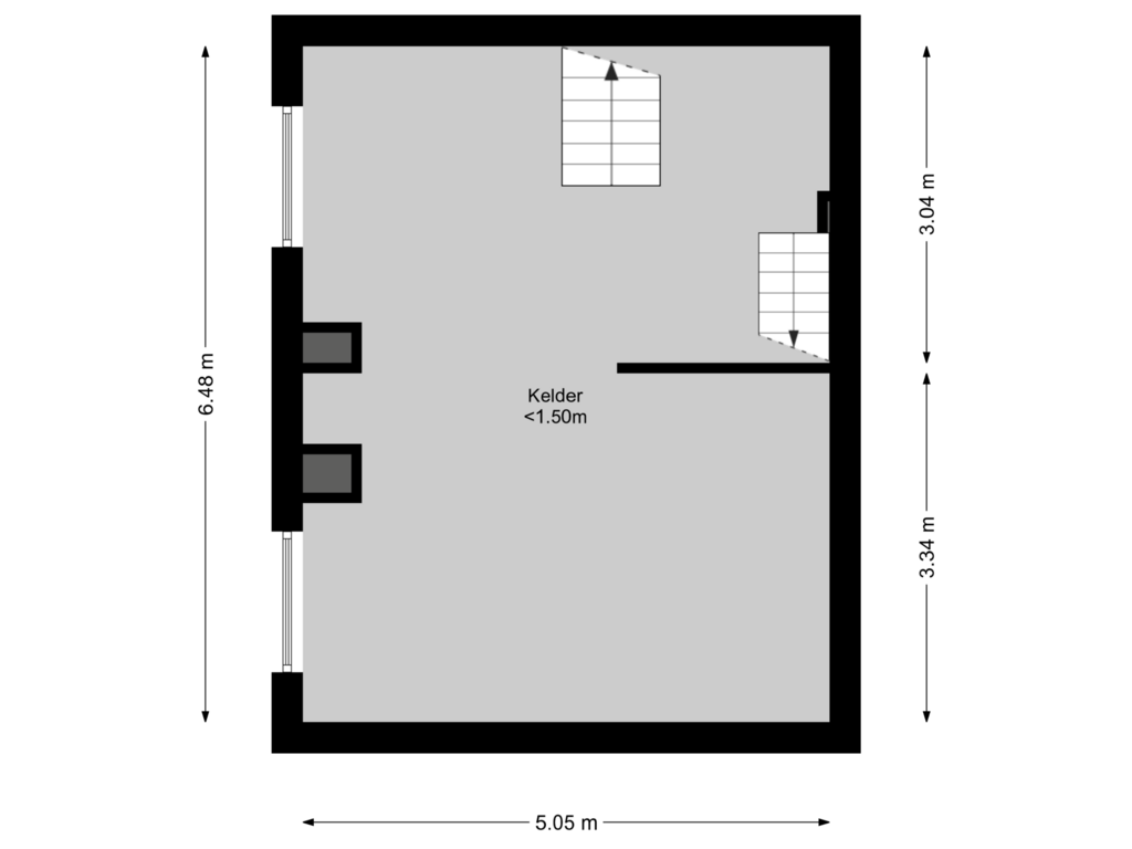 Bekijk plattegrond van Kelder van Kerkpad 5