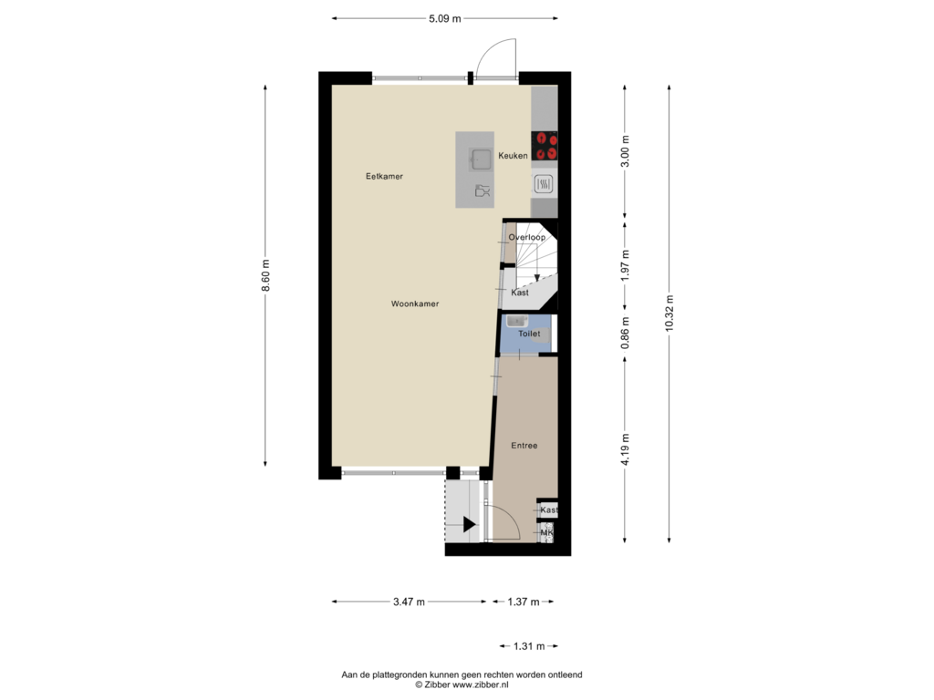 Bekijk plattegrond van Begane Grond van Midwoldeplein 25