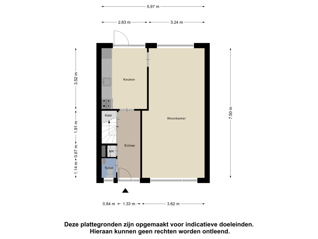 Bekijk plattegrond van Begane Grond van Daalakkers 20