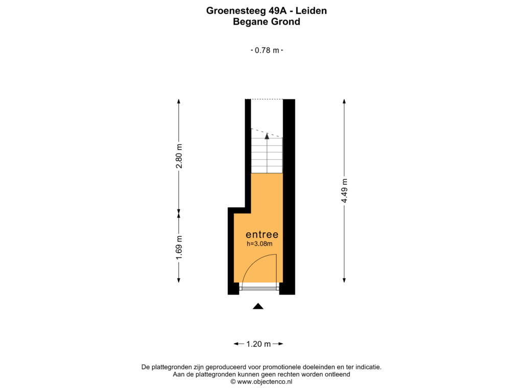 View floorplan of BEGANE GROND of Groenesteeg 49-A