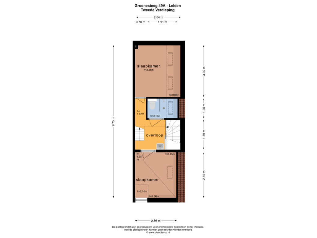 View floorplan of TWEEDE VERDIEPING of Groenesteeg 49-A