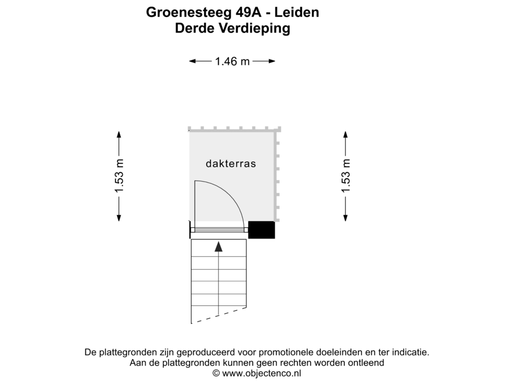 View floorplan of DERDE VERDIEPING of Groenesteeg 49-A