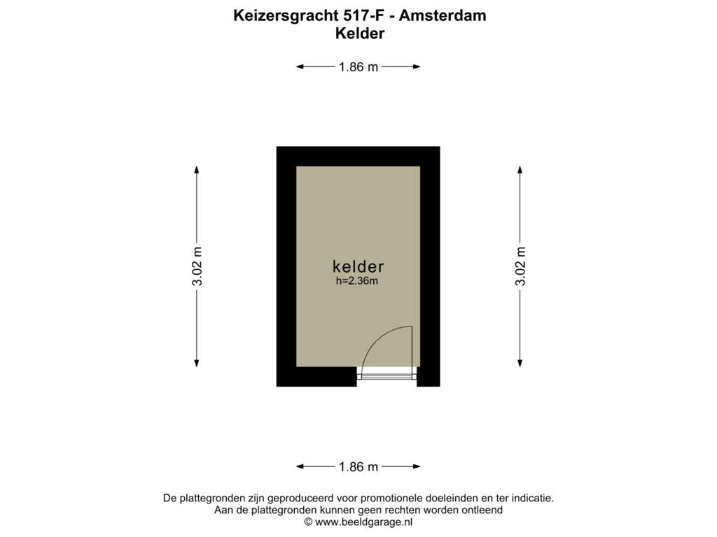 Bekijk plattegrond van KELDER van Keizersgracht 517-F