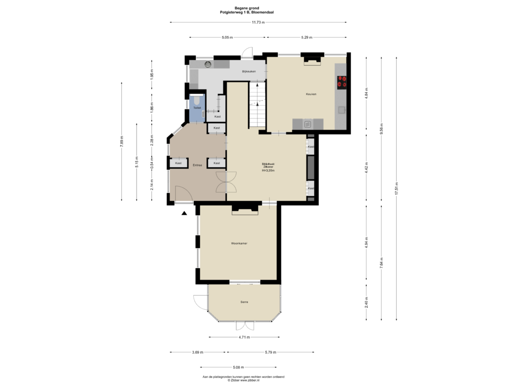 Bekijk plattegrond van Begane grond van Potgieterweg 1-B