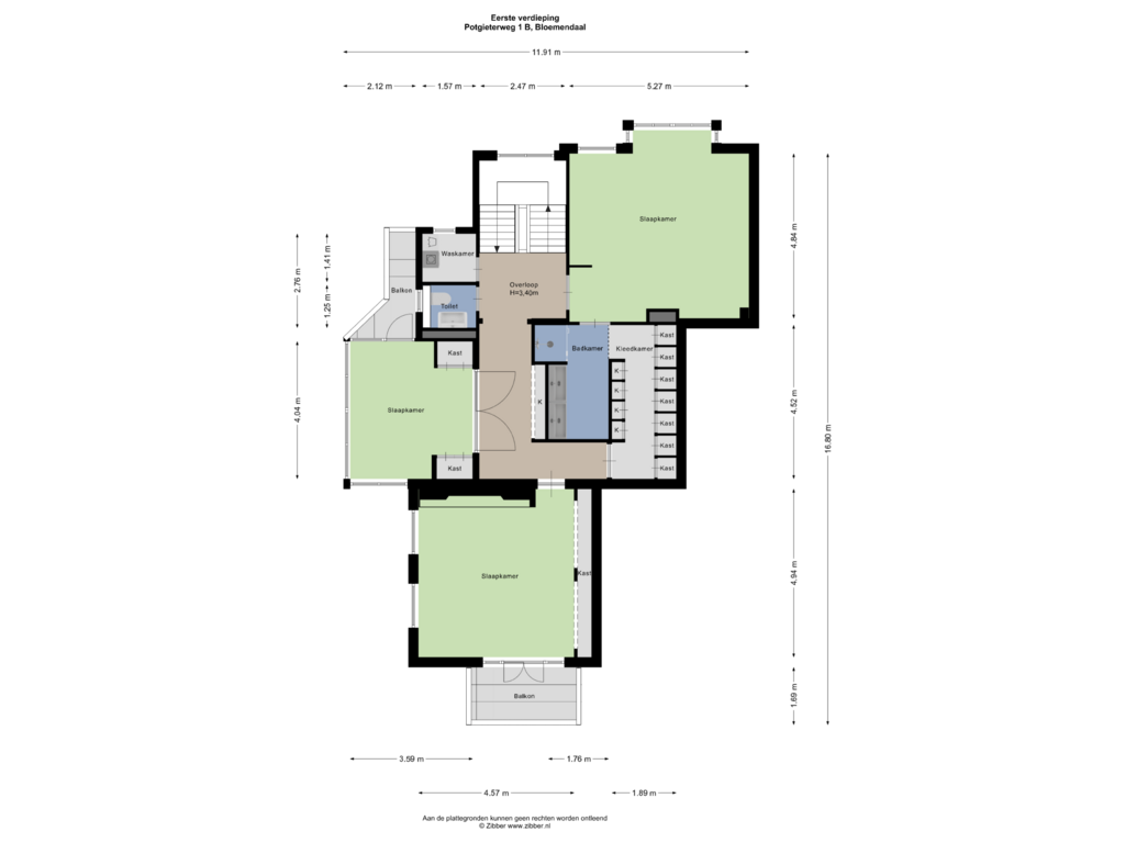 Bekijk plattegrond van Eerste verdieping van Potgieterweg 1-B