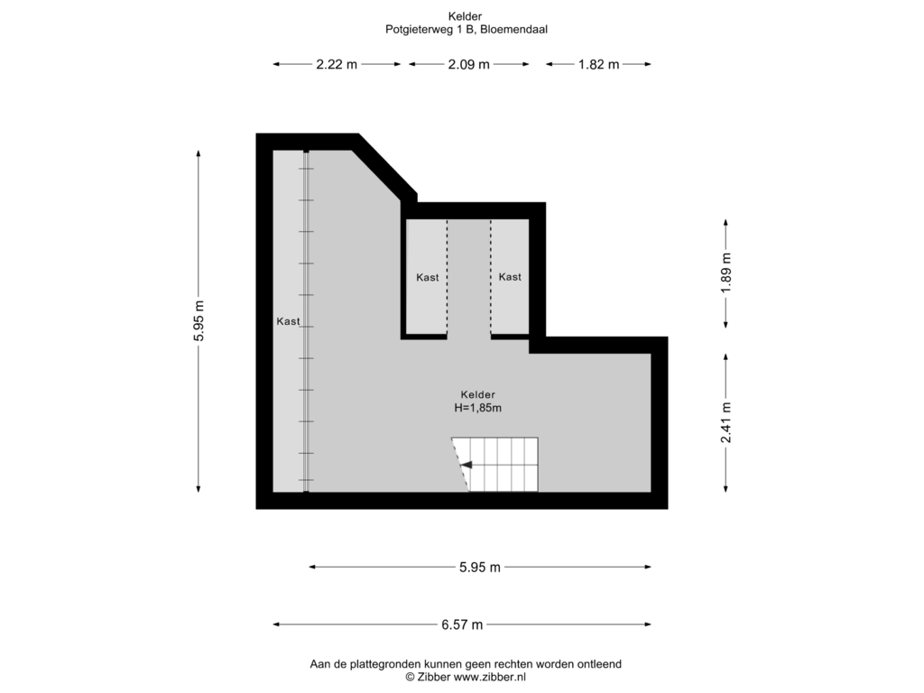 Bekijk plattegrond van Kelder van Potgieterweg 1-B