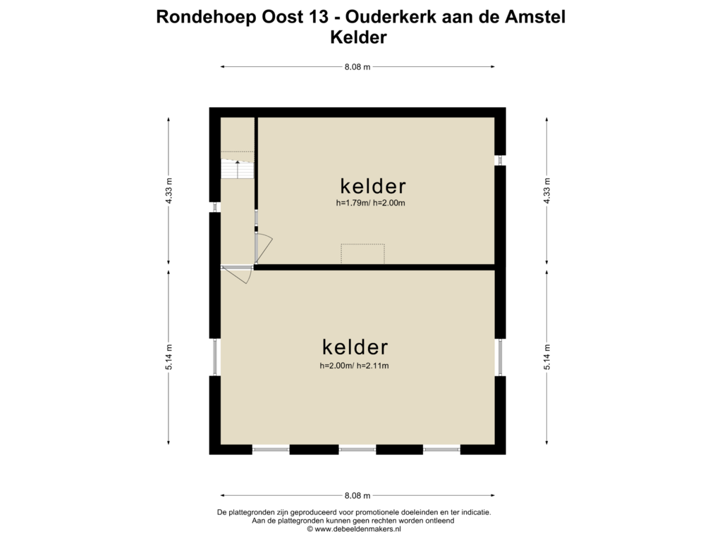 View floorplan of KELDER of Rondehoep Oost 13