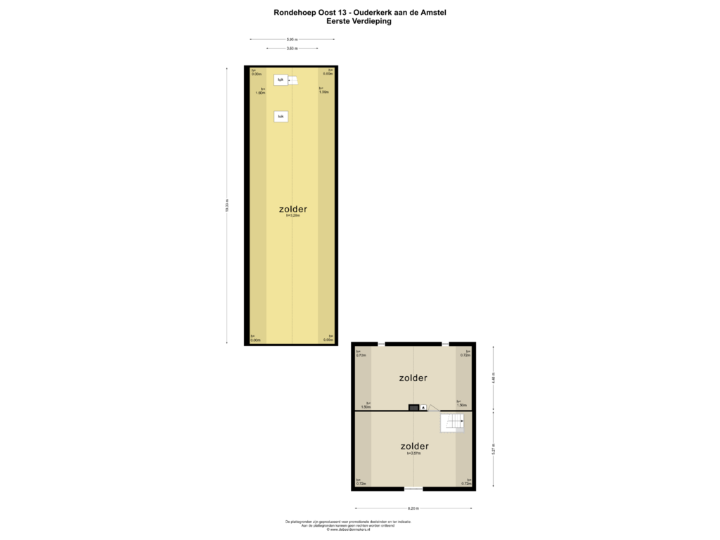 View floorplan of EERSTE VERDIEPING of Rondehoep Oost 13