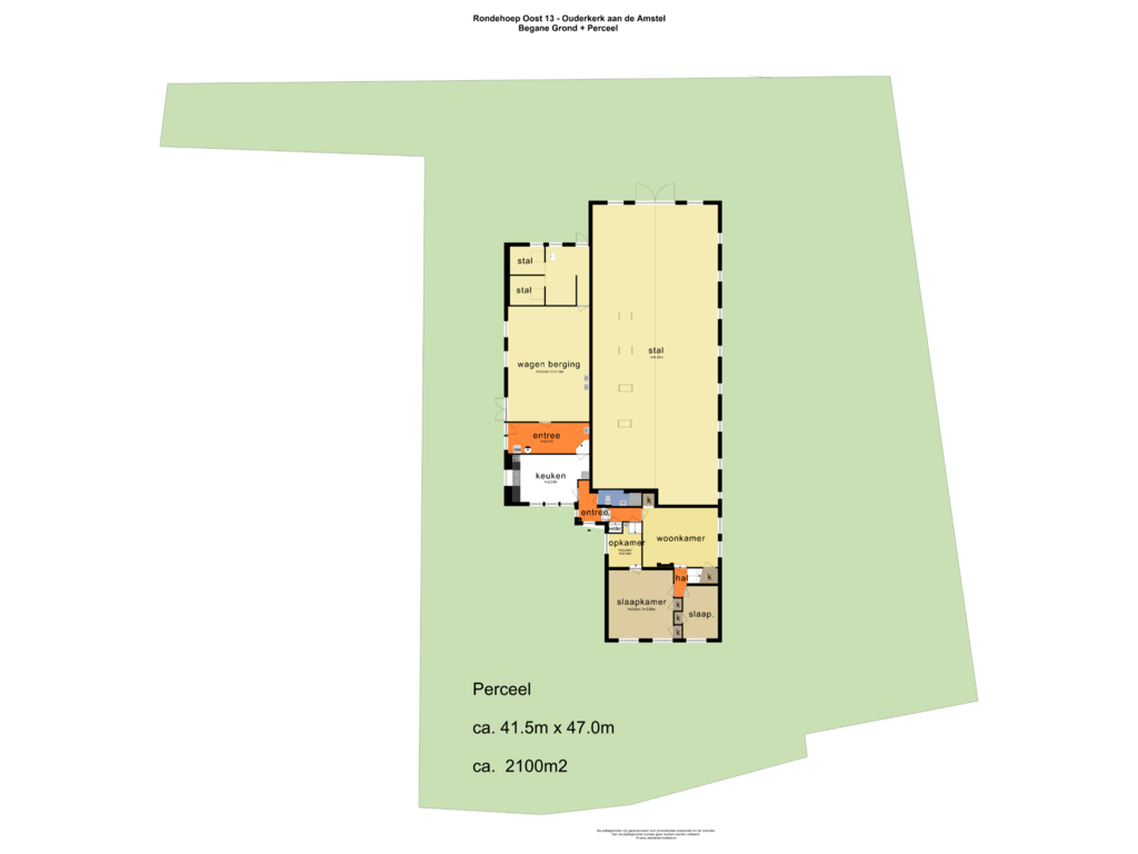 View floorplan of BEGANE GROND + PERCEEL of Rondehoep Oost 13