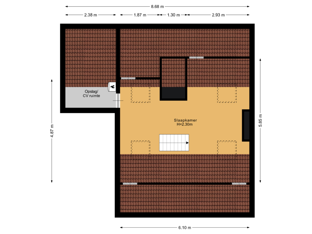 View floorplan of Zolder of Anthony Fokkerweg 182