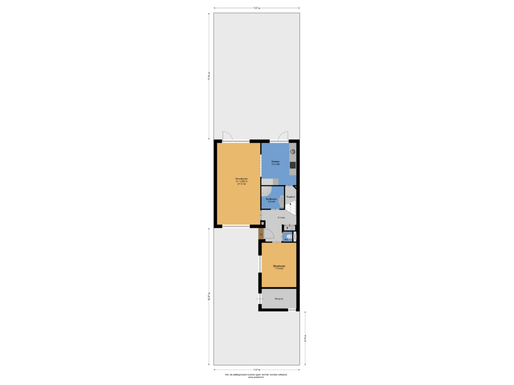 View floorplan of Begane Grond Met Kavel of Schoener 16 37