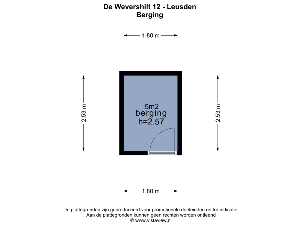 Bekijk plattegrond van BERGING van De Wevershilt 12