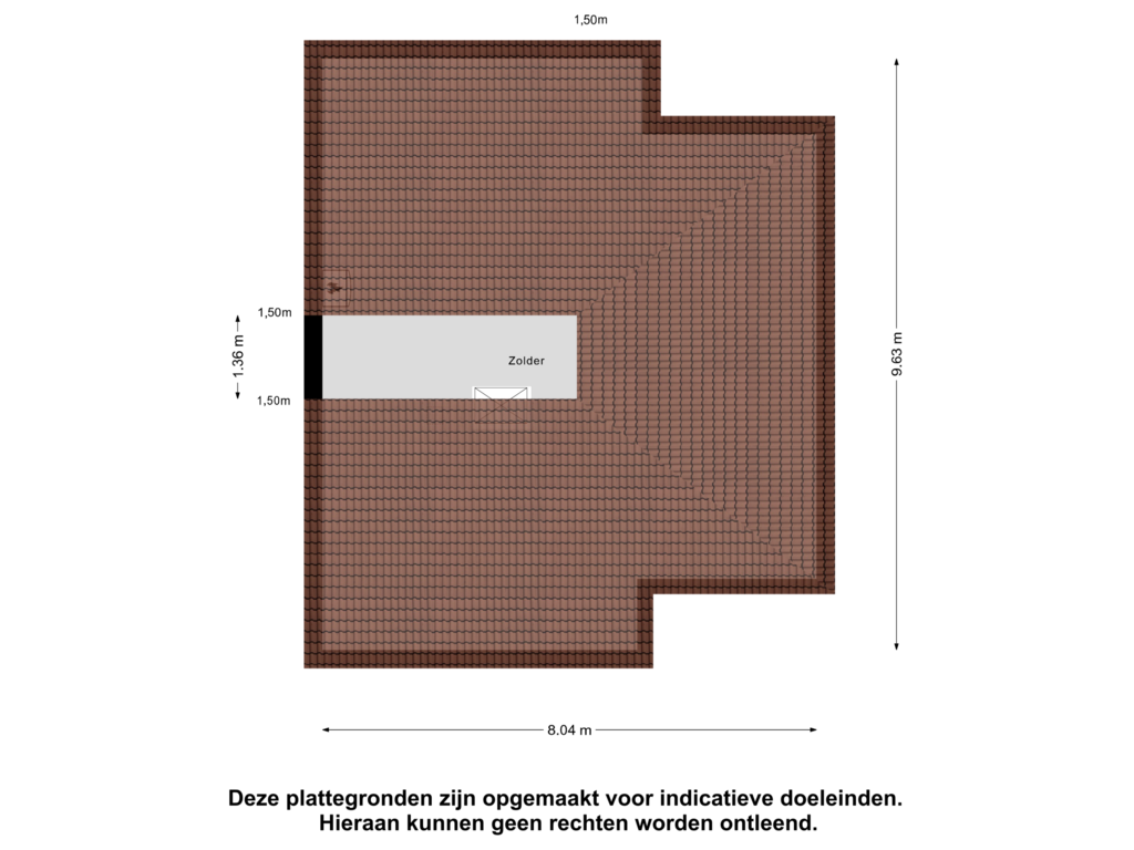 View floorplan of Zolder of Dokter Van Dongenkade 20