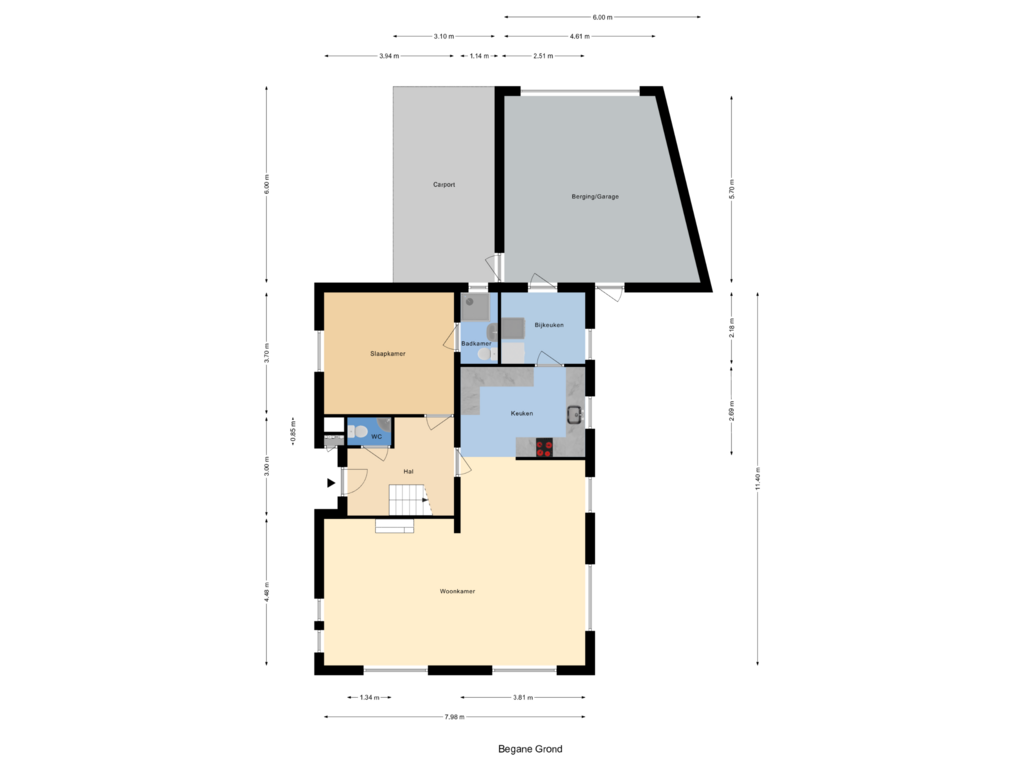 Bekijk plattegrond van Begane Grond van Pruimenhof 5