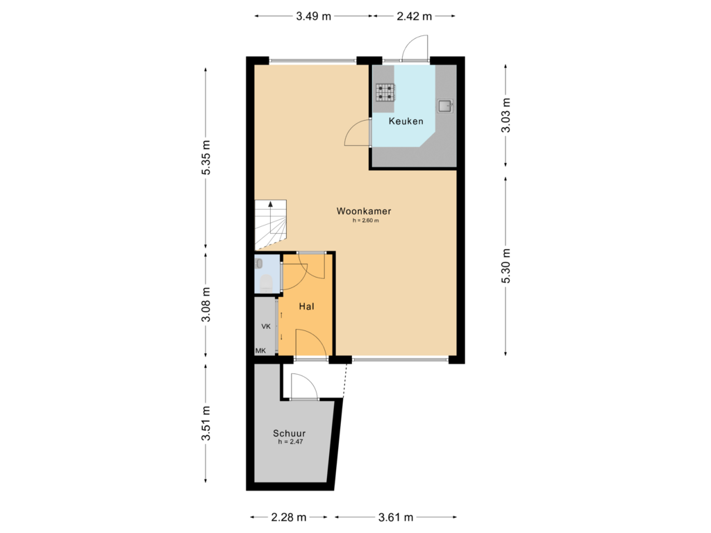 Bekijk plattegrond van Begane grond van Kanostraat 109