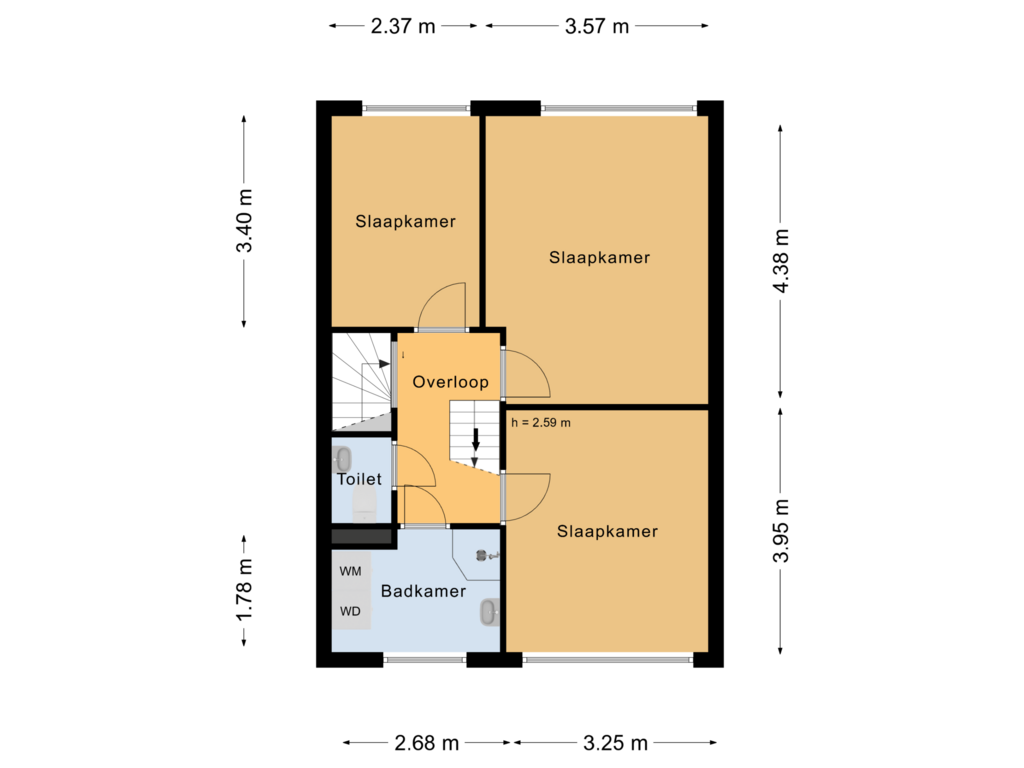 Bekijk plattegrond van Eerste verdieping van Kanostraat 109