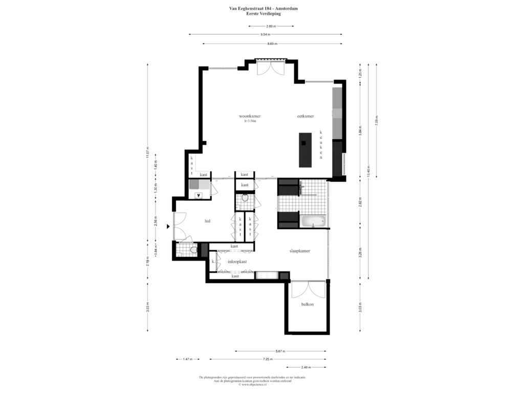 Bekijk plattegrond van Eerste Verdieping van Van Eeghenstraat 184