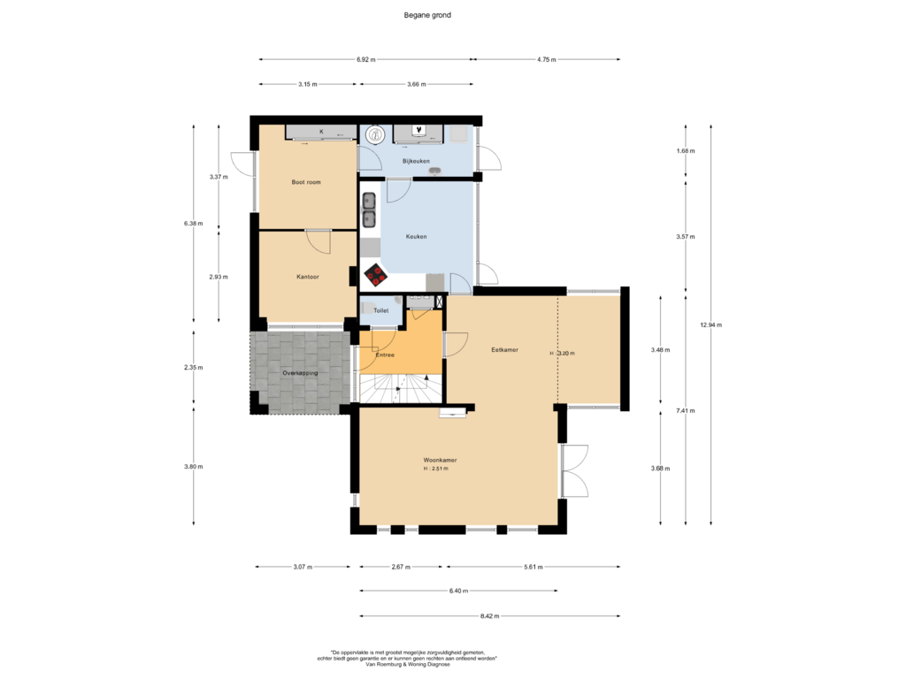 Bekijk plattegrond van Begane grond van Heidehof 9