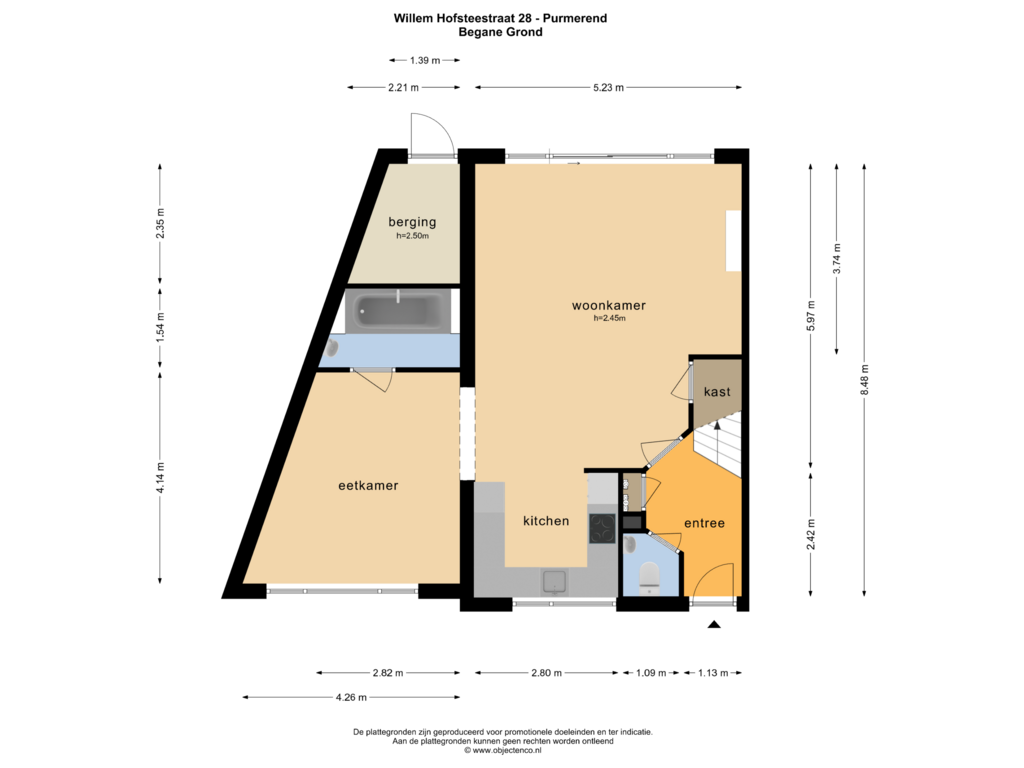 Bekijk plattegrond van BEGANE GROND van Willem Hofsteestraat 28